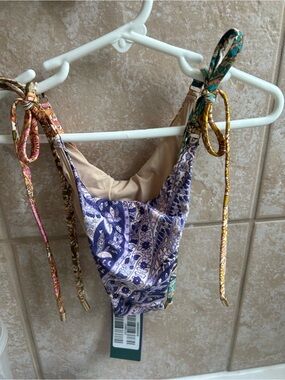 New . Zimmermann floral color Bikini Bottom with Tie Sides - Purple & Tan size 1